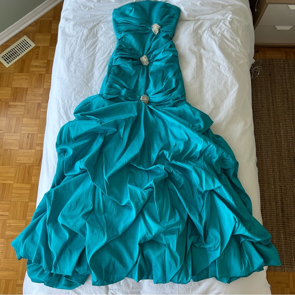 Deep Turquoise Taffeta Mermaid Prom Dress